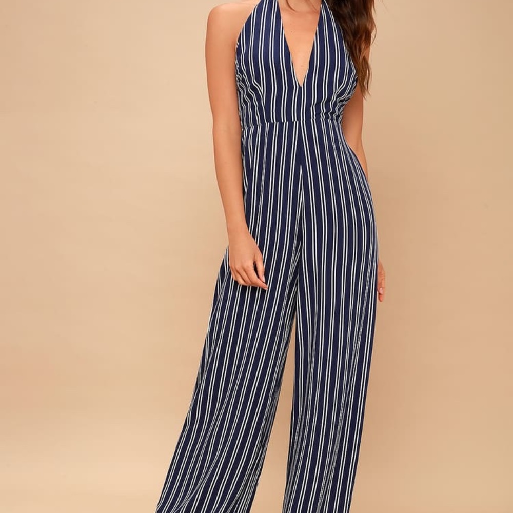 Striped Halter Jumpsuit